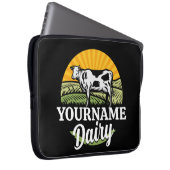 ADD NAME Sunset Dairy Farm Grazing Holstein Kuh Laptopschutzhülle (Vorne Rechts)