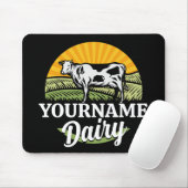 ADD NAME Sunset Dairy Farm Grazing Holstein Kuh Mousepad (Mit Mouse)