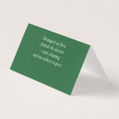 Add Name - Table Place Card - with Messages (Rückseite)