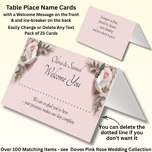 Add Name - Table Place Card - with Messages 
