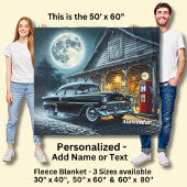 Add Name Text, Classic Car in Moonlight Fleecedecke