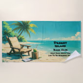 Add Name Text Desert Island Book Club Strandtuch (Vorderseite)