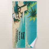 Add Name Text Desert Island Book Club Strandtuch (Vorderseite)