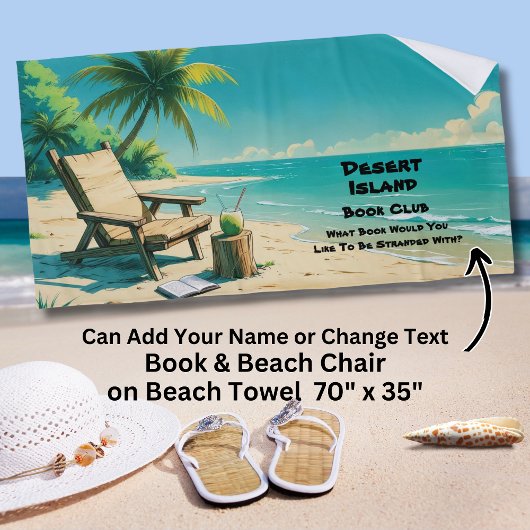 Add Name Text Desert Island Book Club Strandtuch
