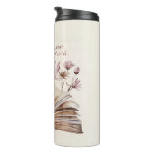 Add Name, Watercolor Book & Flowers Thermosbecher (Nach rechts gedreht)