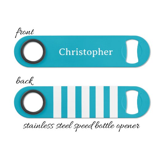 Add name white and blue speed flaschenöffner