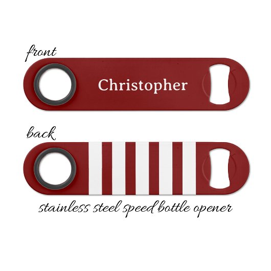 Add name white and burgundy speed flaschenöffner