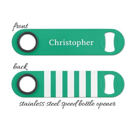 Add name white and green speed flaschenöffner