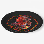 Add Name Year, Text -  Fire Dragon New Year Pappteller (Schrägansicht)