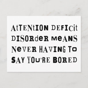 ADD Nie gelangweilt Postkarte