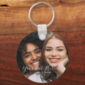 Add Own Text upload photo and names and date Schlüsselanhänger (Vorderseite)