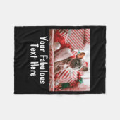 Add Photo And Text V Neck Red Fleecedecke (Vorderseite (Horizontal))