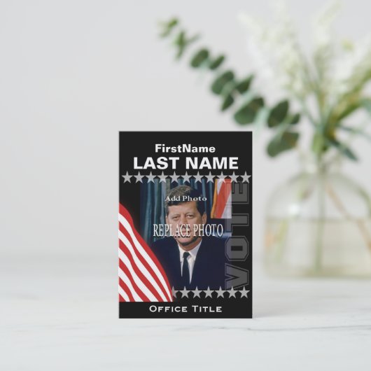 Add Photo Campaign Template Business Card Visitenkarte (Stehend Vorderseite)