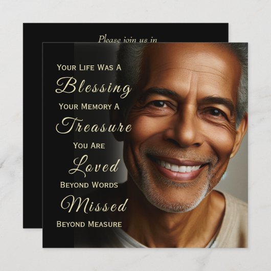 Add Photo Custom Memorial Invitation Einladung (Vorne/Hinten)