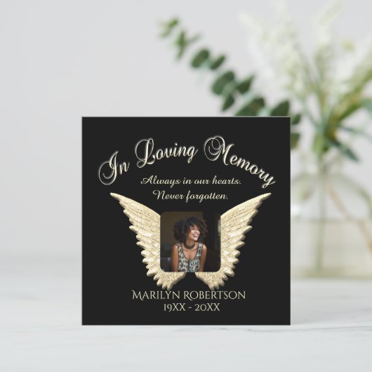 Add Photo Custom Memorial Invitation Einladung (Stehend Vorderseite)