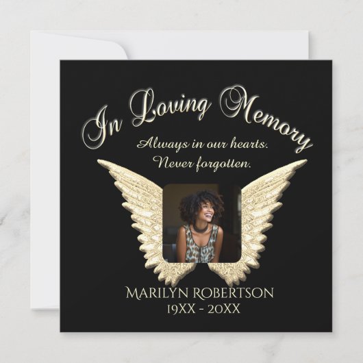 Add Photo Custom Memorial Invitation Einladung (Vorderseite)