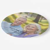 Add Photo Text Overlay 50th Wedding Anniversary Pappteller (Schrägansicht)