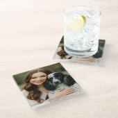 Add Poddle Photo Personalize Customize Glasuntersetzer (Schrägansicht)