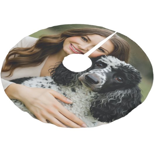 Add Poddle Photo Personalize Customize Polyester Weihnachtsbaumdecke (Schrägansicht)