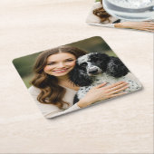Add Poddle Photo Personalize Customize Rechteckiger Pappuntersetzer (angewinkelt)