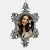Add Poddle Photo Personalize Customize Schneeflocken Zinn-Ornament (Links)