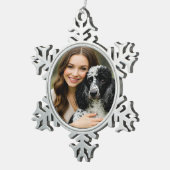 Add Poddle Photo Personalize Customize Schneeflocken Zinn-Ornament (Rechts)
