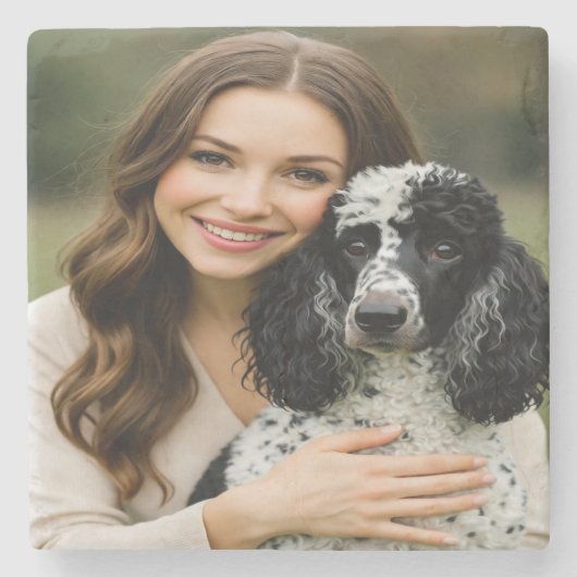 Add Poddle Photo Personalize Customize Steinuntersetzer (Vorderseite)