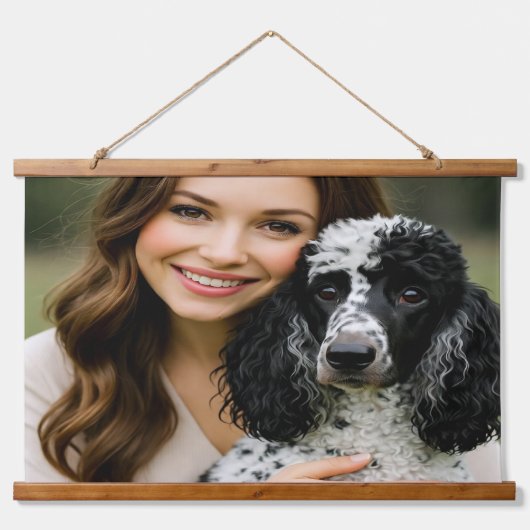 Add Poddle Photo Personalize Customize Wandteppich Mit Holzrahmen (Vorne)