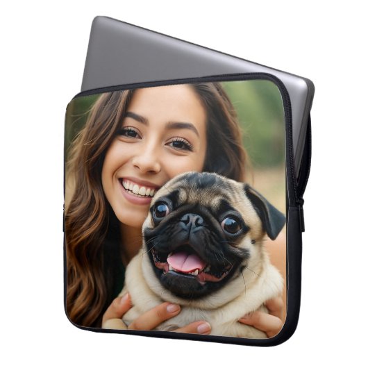 Add Pug Photo Personalize Customize Laptopschutzhülle (Vorderseite Links)