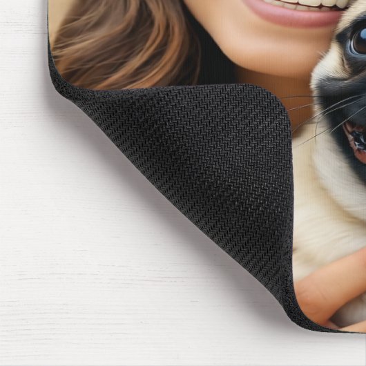 Add Pug Photo Personalize Customize Mousepad (Ecke)