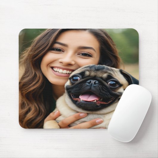 Add Pug Photo Personalize Customize Mousepad (Mit Mouse)
