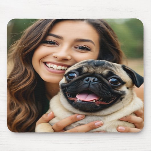 Add Pug Photo Personalize Customize Mousepad (Vorne)