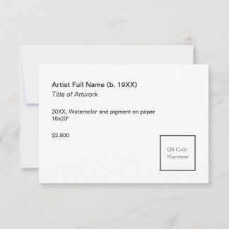 Add QR Code Artwork Exhibition Label Template Karte