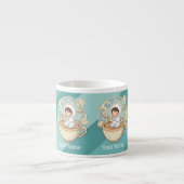 Add Text Mini Cat Espresso Cup Barista Coffee Gift Espressotasse (Vorderseite)