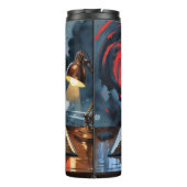 Add Text Name, Spy Mystery Action Book Novel Thermosbecher (Rückseite)