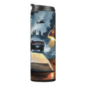 Add Text Name, Spy Mystery Action Book Novel Thermosbecher (Nach rechts gedreht)