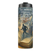 Add Text Name, Spy Mystery Action Book Novel Thermosbecher (Vorderseite)