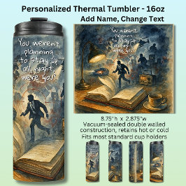 Add Text Name, Spy Mystery Action Book Novel Thermosbecher