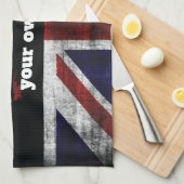 Add text on English flag Throw Pillow Geschirrtuch (Viertel Falte)