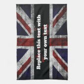 Add text on English flag Throw Pillow Geschirrtuch (Vertikal)