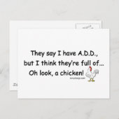 ADD Vollständig für Hühner Postkarte (Vorne/Hinten)