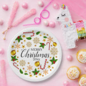 Add Year Frory Christmas 20xx Weihnachtsthema 9"  Pappteller (Party)