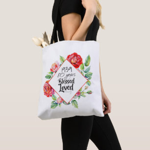 ADD Year Geboren AGE Geburtstagsgeschenk für Rose Tasche