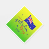 Add Year, Happy Australia Day Flag Green Gold Serviette (Ecke)
