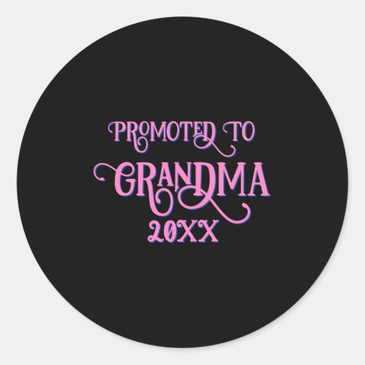 Add Year Nk Promoted To Grandma Runder Aufkleber (Vorderseite)