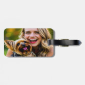 Add Yorkshire Terrier Photo Personalize Gepäckanhänger (Rückseite horizontal)