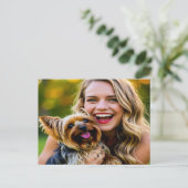 Add Yorkshire Terrier Photo Personalize Postkarte (Stehend Vorderseite)
