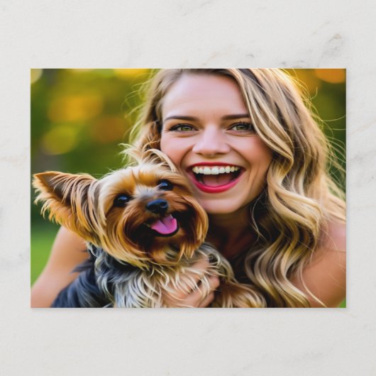 Add Yorkshire Terrier Photo Personalize Postkarte (Vorderseite)
