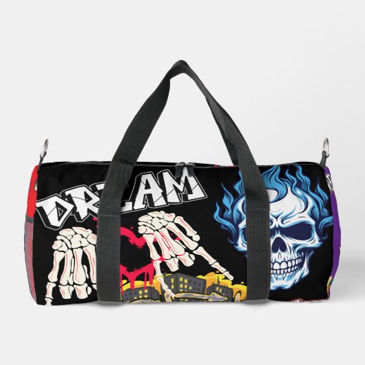 Add you name streetart illustrations Spooky black Duffle Bag (Rückseite)