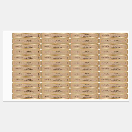 Add Your Brand Gold kraft lip balm labels Etiketten (Blatt)